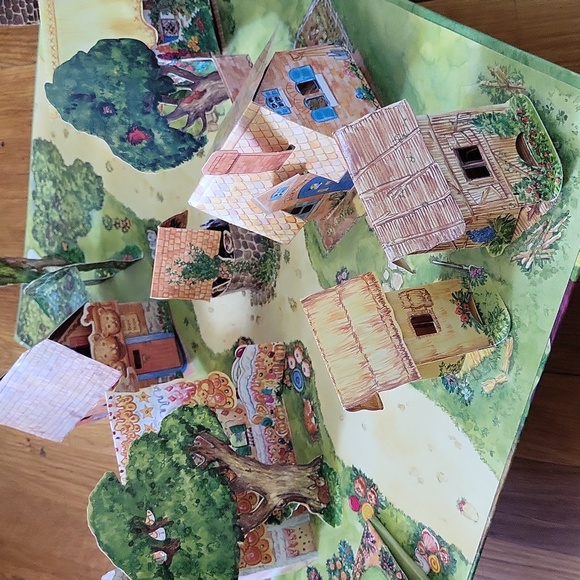 The Fairytale Village Pop-up playset vintage 1998 4 books paper dolls 3D houses - Picture 7 of 17